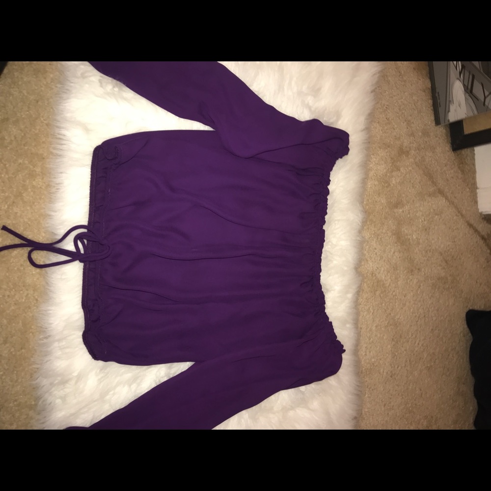 Purple crop top (off the shoulder)